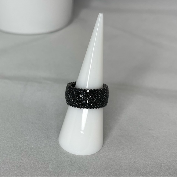 NEW 925 Sterling Silver Wide Band CZ Ring - Unisex Style - Picture 3 of 8